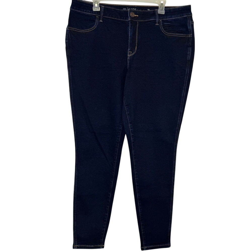 M Jeans by Maurice's Mid-Rise Size XL Dark wash Skinny Denim Blue Jean NWOT